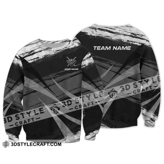 Unisex Shirt - Custom Name And Team Name Shirt, Gray Black Scratches Billiard Shirt style option 4