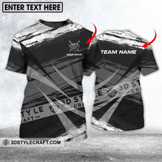 Unisex Shirt - Custom Name And Team Name Shirt, Gray Black Scratches Billiard Shirt style option 1