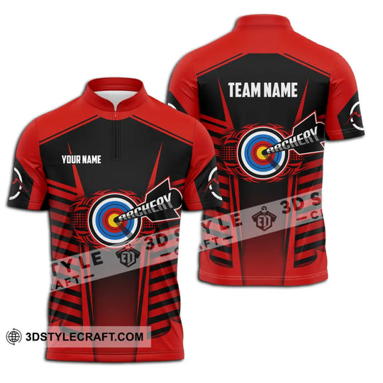 Unisex Shirt - Custom Name And Team Name Shirt, Red Archery style option 2