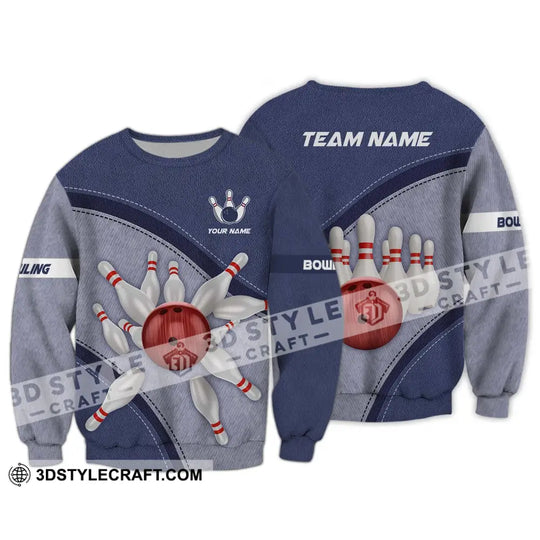 Unisex Shirt - Custom Name And Team Name Shirt, Red Bowling Ball Shirt style option 4
