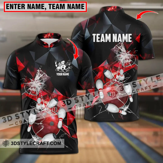 Unisex Shirt - Custom Name And Team Name Shirt, Red Glasses Bowling style option 1