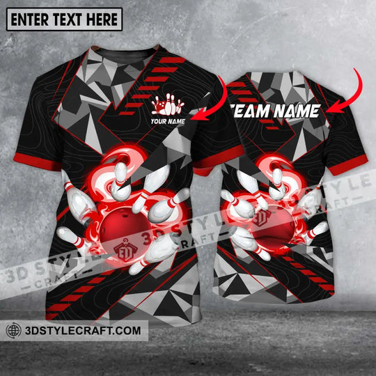 Unisex Shirt - Custom Name And Team Name Shirt, Red Smoke Bowling style option 1