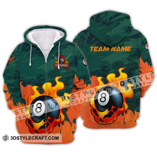Unisex Shirt - Custom Name And Team Name Sport Shirt, Billiard Ball No 8 style option 2