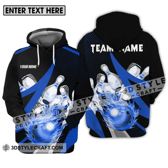 Unisex Shirt - Custom Name And Team Sport Bowling Shirt, Blue Bowling Ball style option 3