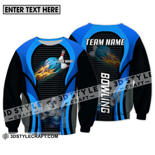 Unisex Shirt - Custom Name And Team Name Sport Shirt, Fire Ice Bowling Ball style option 4