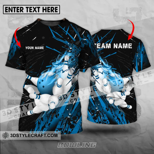 Unisex Shirt - Custom Name And Team Name Sport Shirt, Ice Flash Bowling style option 1