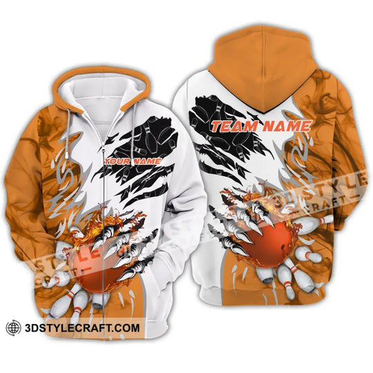 Unisex Shirt - Custom Name And Team Name Sport Shirt, Orange Bowling style option 2