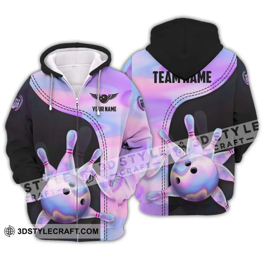 Unisex Shirt - Custom Name And Team Name Sport Shirt, Pastel Color Bowling style option 2