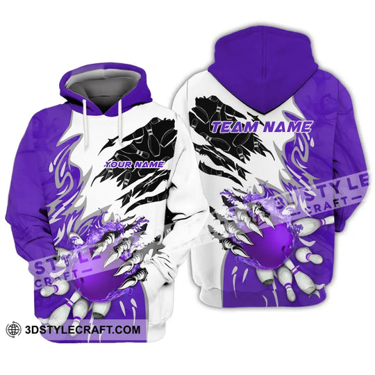 Unisex Shirt - Custom Name And Team Name Sport Shirt, Purple Bowling style option 3