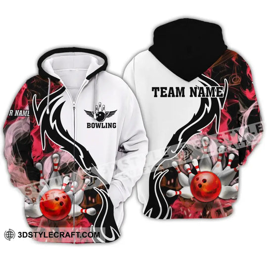 Unisex Shirt - Custom Name And Team Name Sport Shirt, Red Bowling style option 3