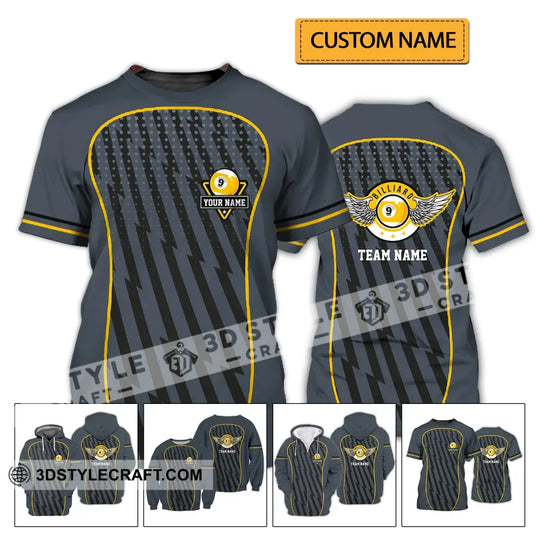 Unisex Shirt - Custom Name And Team Name Shirt - Wings Billiard Ball Number 9 style option 2