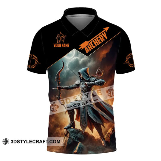 Unisex Shirt, Custom Name Archer Shirt, Archery Polo Long Sleeve, Archer Gift style option 4