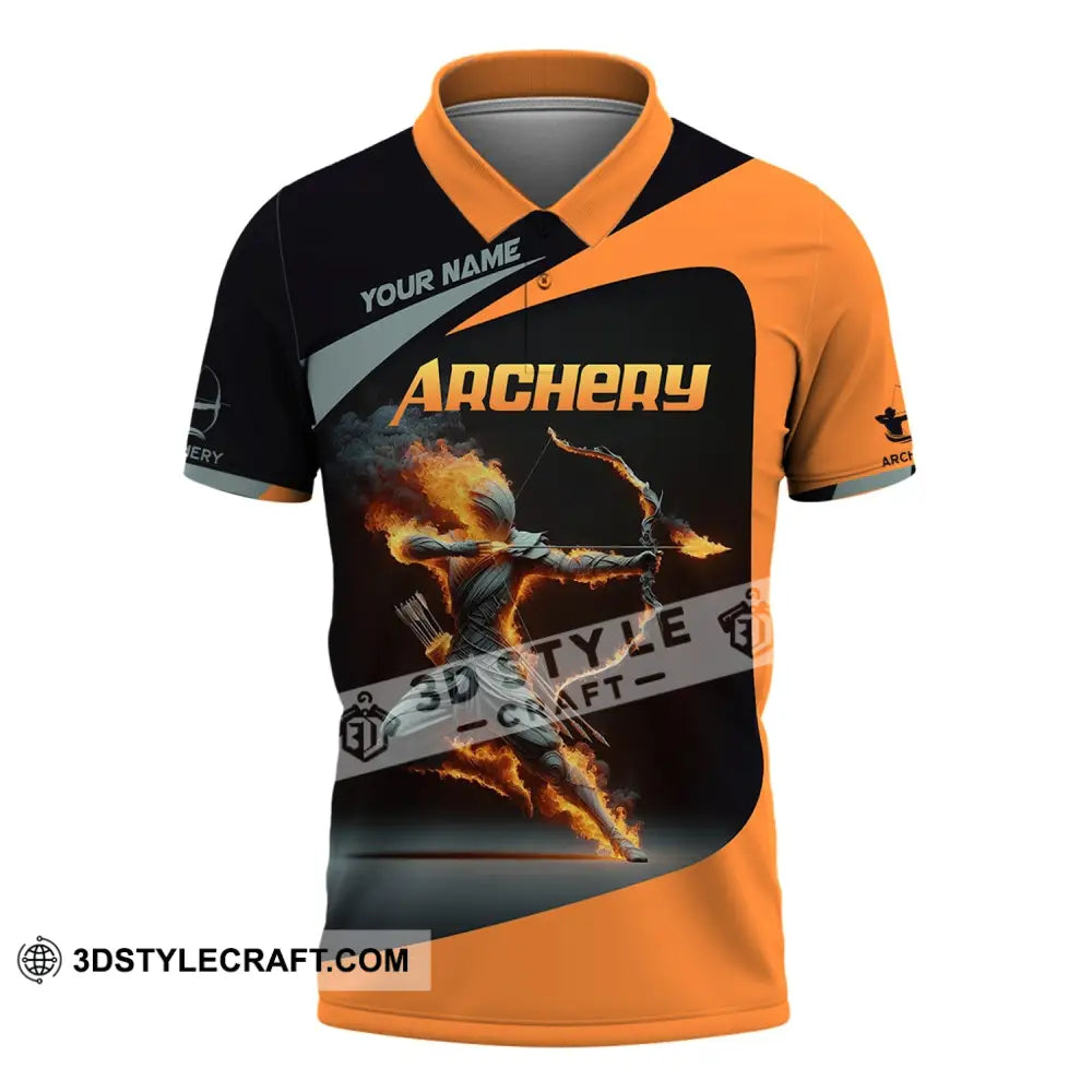 Unisex Shirt Custom Name Archery Polo Long Sleeve Love T-Shirt / S T-Shirt