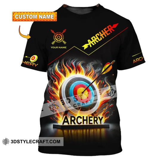 Unisex Shirt, Custom Name Archery T-Shirt, Archer Hoodie Long Sleeve Shirt, Gift for Archery Lovers style option 1