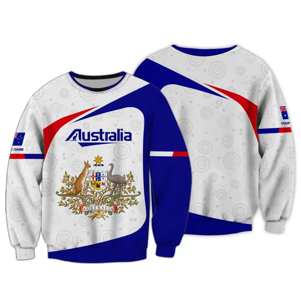 Unisex Shirt Custom Name Australia Hoodie Commonwealth Of T-Shirt Long Sleeve / S