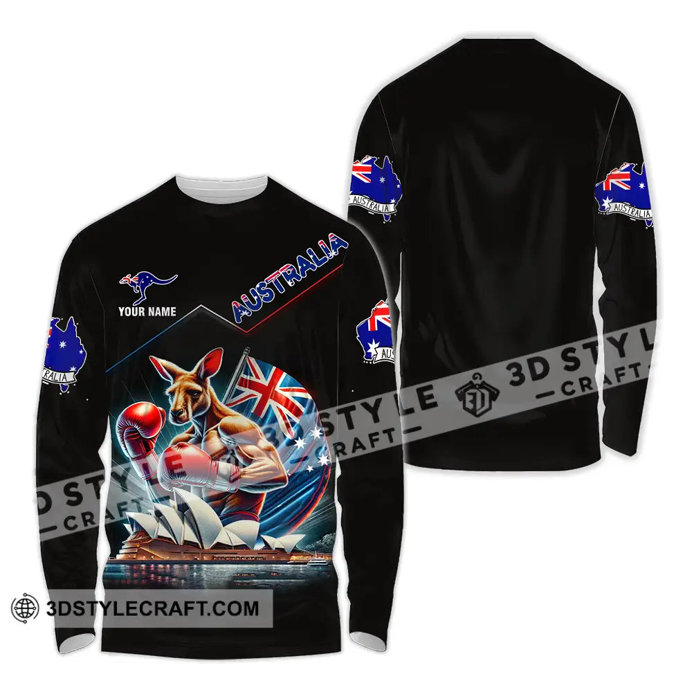 Unisex Shirt - Custom Name Australia Long Sleeve / S T-Shirt