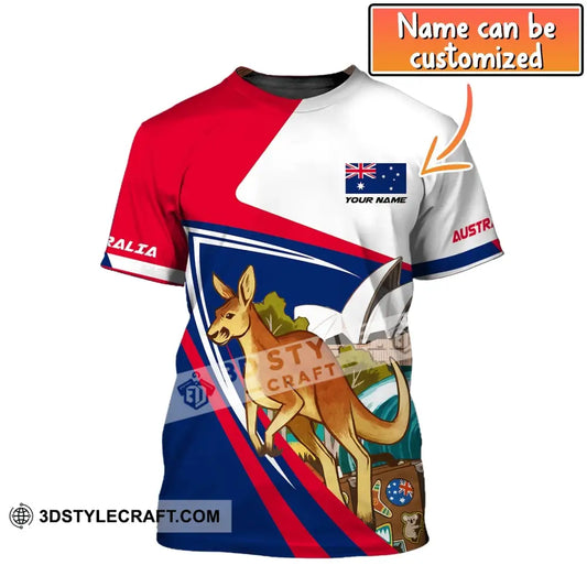Unisex Shirt Custom Name Australia T-Shirt Kangaroo