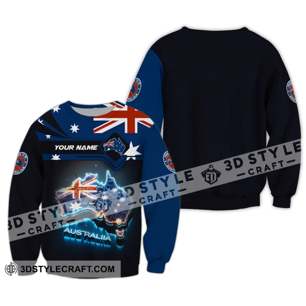 Unisex Shirt Custom Name Australia T-Shirt Proud To Be Australian Long Sleeve / S