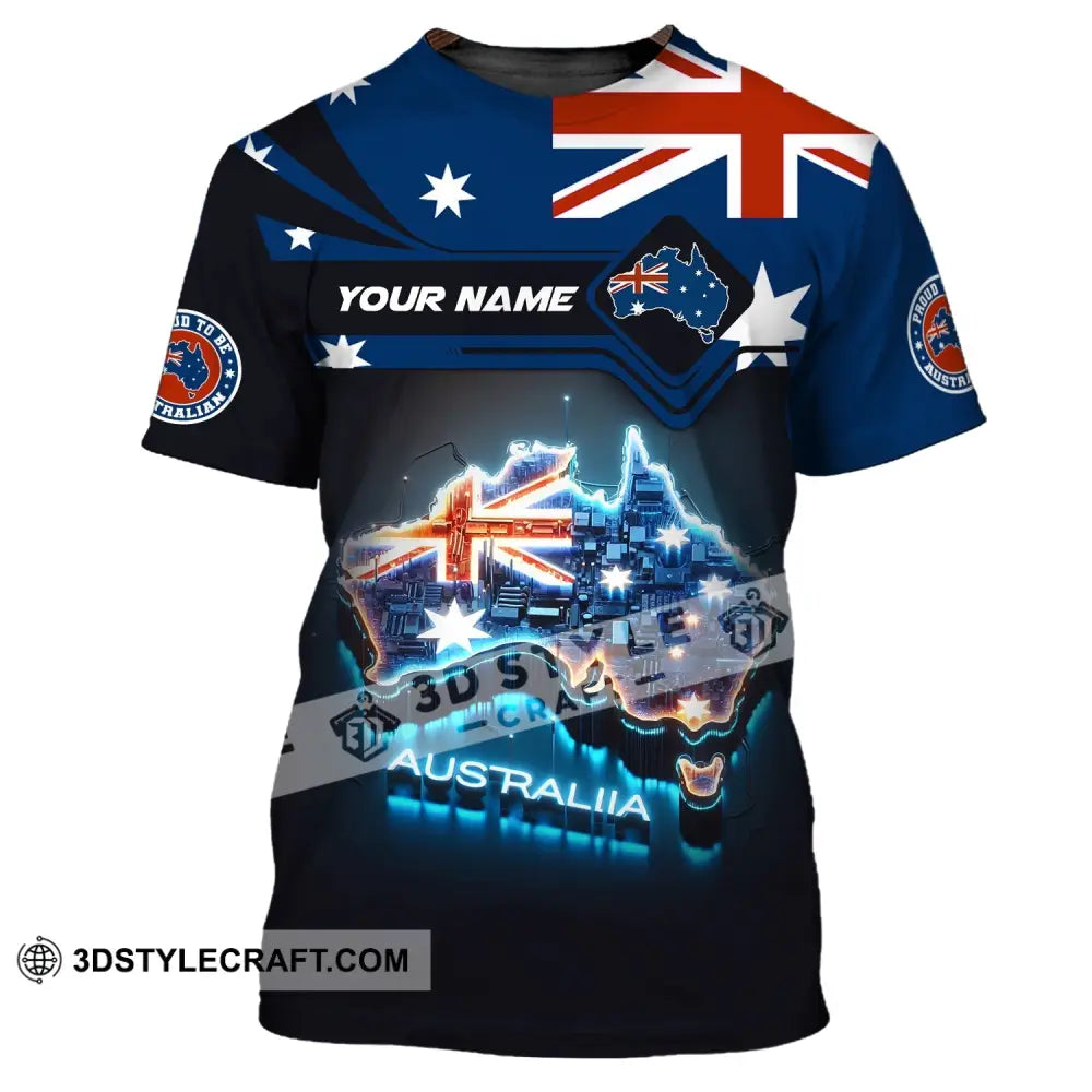 Unisex Shirt Custom Name Australia T-Shirt Proud To Be Australian / S