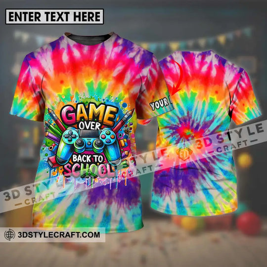 Unisex Shirt - Custom Name Back To School Shirt, Game Over style option 1