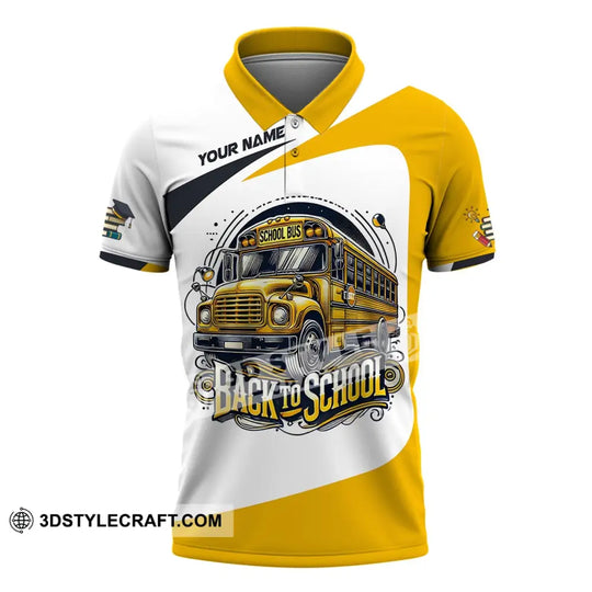Unisex Shirt, Custom Name Back To School Shirt, Back To School Polo Long Sleeve, Back To School Gift style option 4