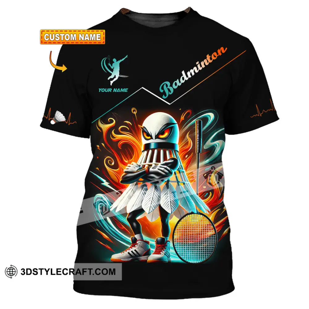 Unisex Shirt Custom Name Badminton Lover Gift T-Shirt