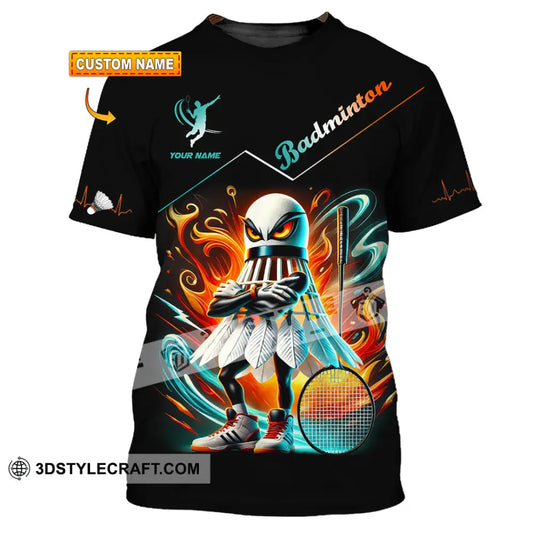Unisex Shirt Custom Name Badminton Lover Gift T-Shirt