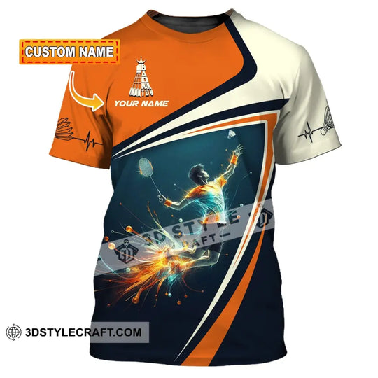 Unisex Shirt, Custom Name Badminton Player Shirt, T-Shirt for Badminton Lover, Badminton Team Uniform style option 1