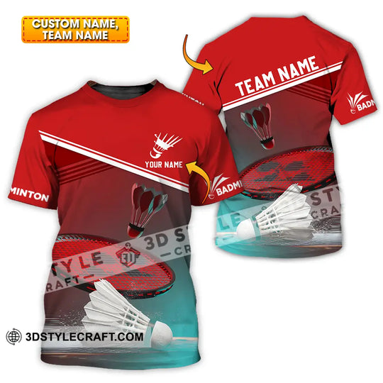Unisex Shirt - Custom Name Badminton Shirt style option 1