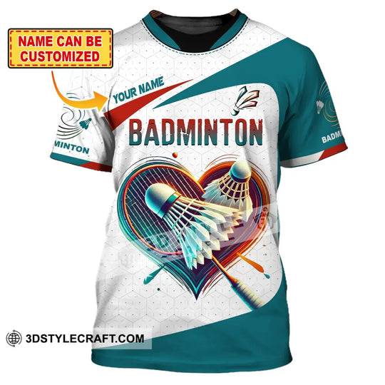 Unisex Shirt, Custom Name Badminton Shirt, T-Shirt for Badminton Club, Gift for Badminton Players style option 1