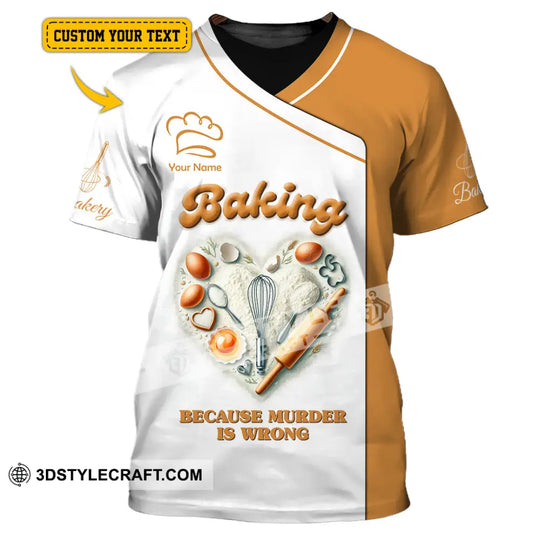 Unisex Shirt, Custom Name Baker Shirt, Bakery Shop T-Shirt, Bakery Chef Polo Long Sleeve style option 1