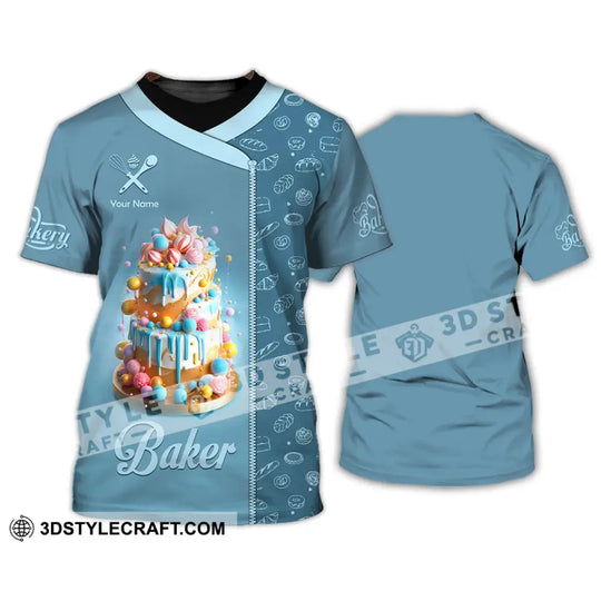 Unisex Shirt, Custom Name Baker Shirt, Bakery Shop T-Shirt, Bakery Chef Polo Long Sleeve style option 2