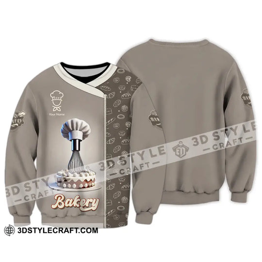 Unisex Shirt, Custom Name Baker Shirt, Bakery Shop T-Shirt, Bakery Chef Polo Long Sleeve style option 4