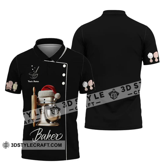 Unisex Shirt, Custom Name Baker Shirt, Bakery Shop T-Shirt, Bakery Chef Polo Long Sleeve style option 4