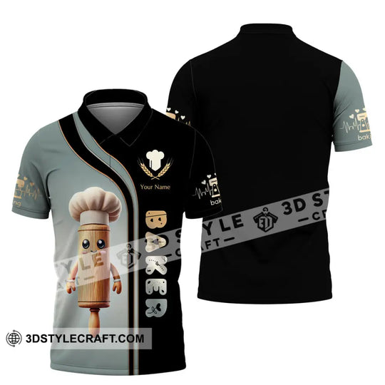 Unisex Shirt, Custom Name Baker Shirt, Bakery Shop Uniform style option 4