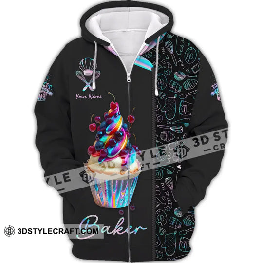 Unisex Shirt, Custom Name Baker Shirt, Baking Lover Shirt, Bakery Shop T-Shirt, Bakery Chef Polo Long Sleeve Shirt style option 3