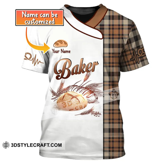 Unisex Shirt, Custom Name Baker Shirt, Baking Lovers Gift, Bakery Chef Shirt style option 1
