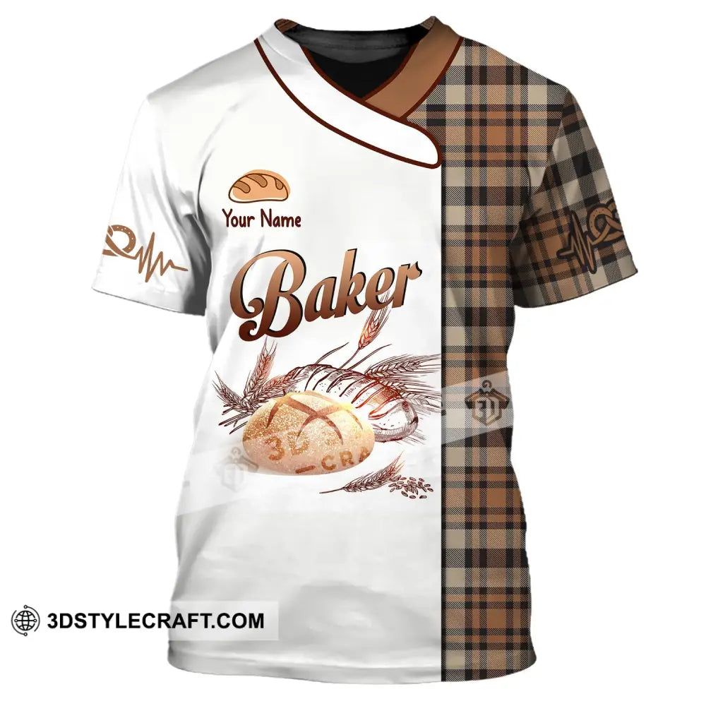 Unisex Shirt Custom Name Baker Baking Lovers Gift Bakery Chef T-Shirt / S