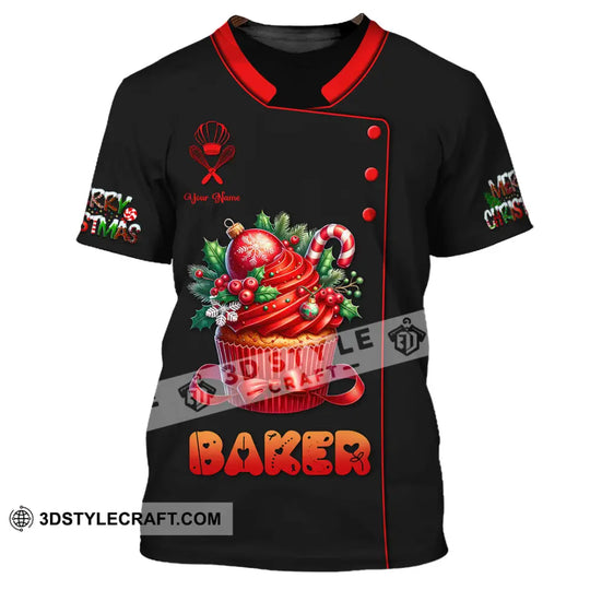 Unisex Shirt, Custom Name Baker Christmas Shirt, Bakery Shop T-Shirt, Bakery Chef Polo Long Sleeve style option 2