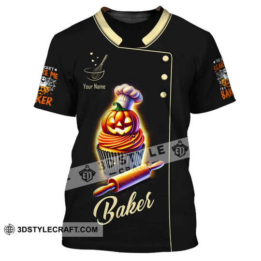 Unisex Shirt, Custom Name Baker Halloween Shirt, Baker Halloween Polo Long Sleeve Shirt, Halloween Gift style option 2