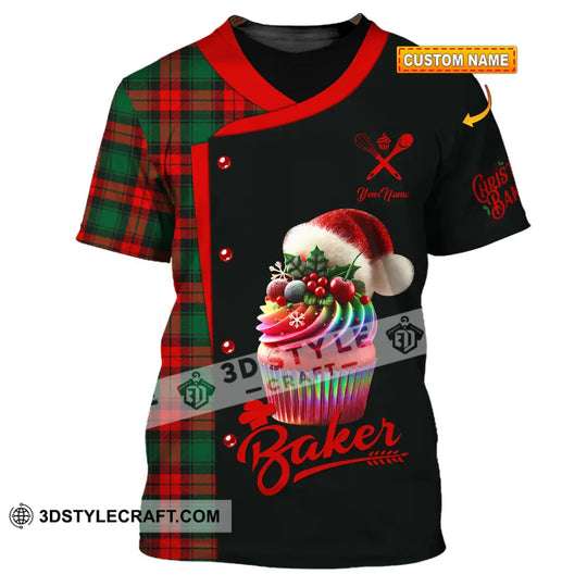 Unisex Shirt, Custom Name Baker Shirt, Baker Merry Christmas Gift style option 1