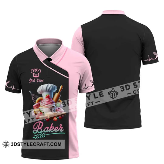 Unisex Shirt, Custom Name Baker Shirt, T-Shirt for Bakery Shop, Bakery Uniform, Gift for Baking Lover style option 4