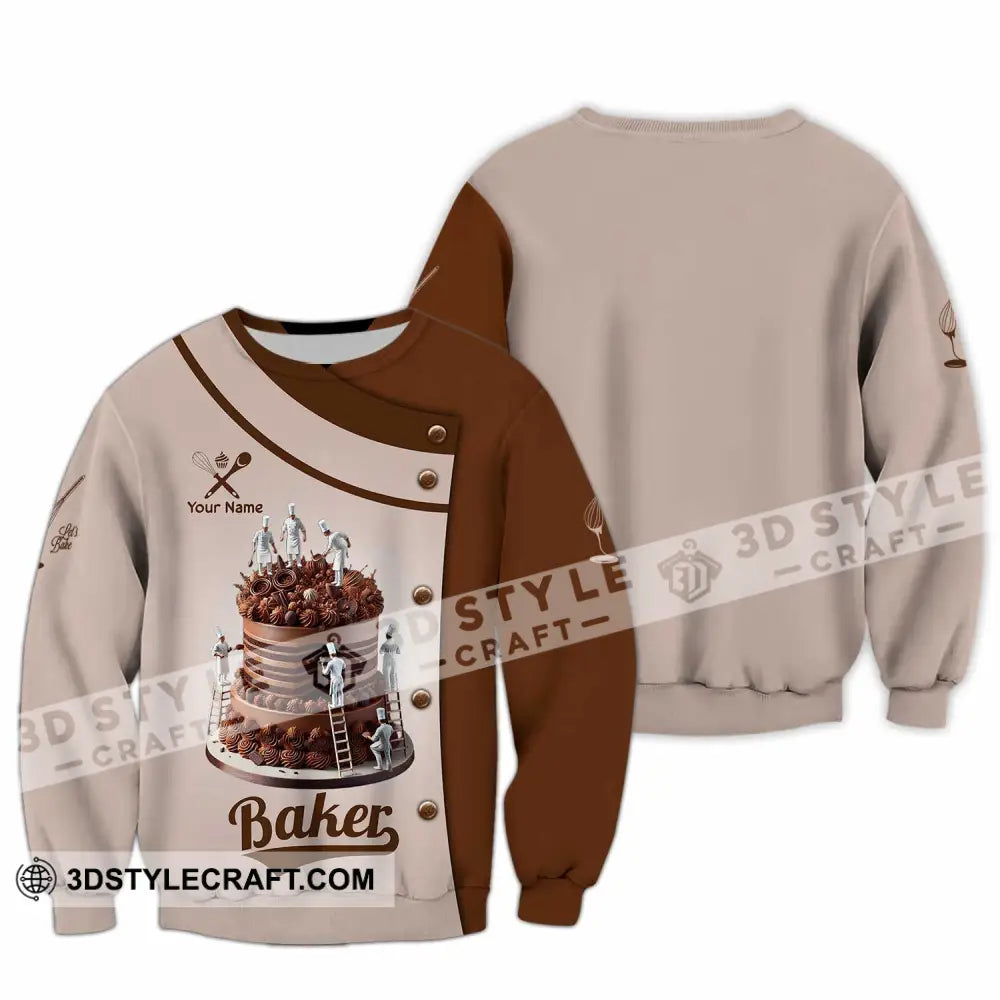 Unisex Shirt Custom Name Bakery Chef Shop T-Shirt Bakers Gift Long Sleeve / S T-Shirt