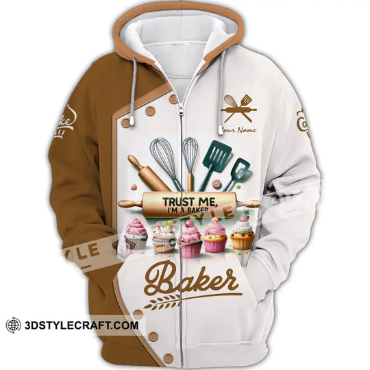 Unisex Shirt, Custom Name Bakery Shirt, Trust Me I'm A Baker, Bakery Shop T-Shirt, Bakery Chef Polo Long Sleeve style option 3