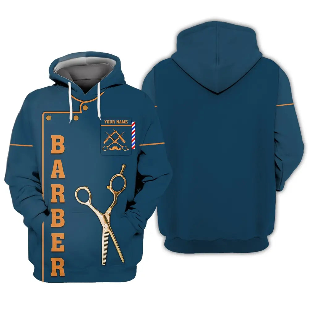 Unisex Shirt Custom Name Barber For Hairstylists Hoodie / S T-Shirt