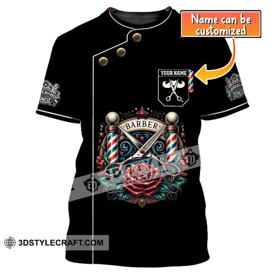 Unisex Shirt, Custom Name Barber Shirt, Gift for Hairdresser, Hairstylist Apparel style option 1