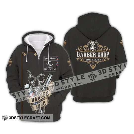 Unisex Shirt, Custom Name Barber Shirt, Hairstylist Apparel, T-Shirt For Barber Shop style option 3