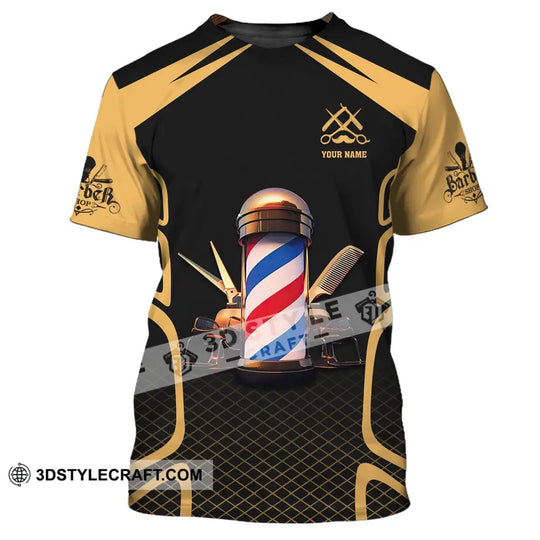 Unisex Shirt, Custom Name Barber T-Shirt, Hairstylist Apparel, Shirt For Barber Shop style option 2