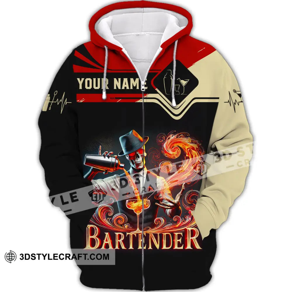 Unisex Shirt Custom Name Bartender Christmas Gift T-Shirt