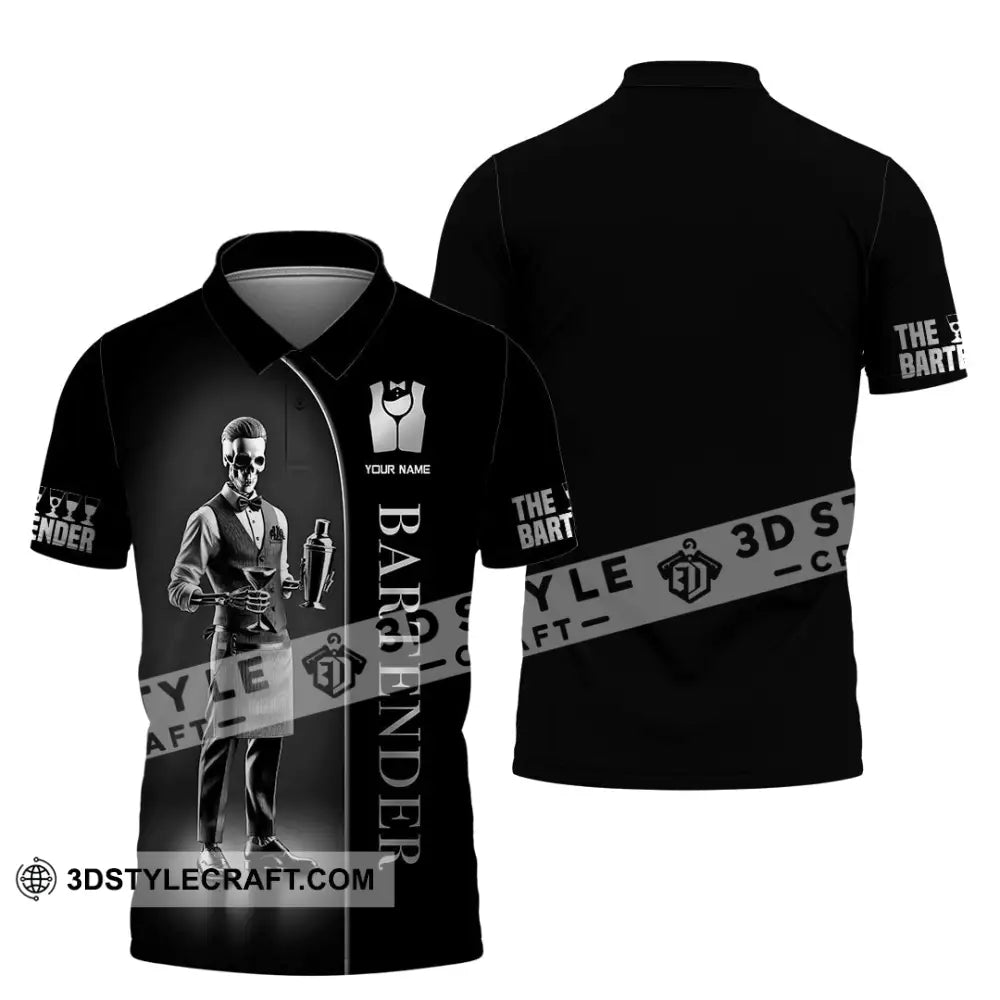 Unisex Shirt Custom Name Bartender Gift For Polo / S T-Shirt